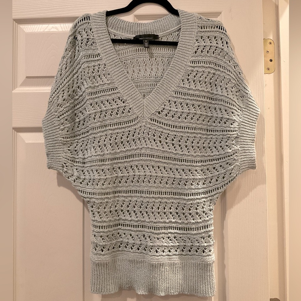 White House Black Market Short-Sleeve Knit Pull Over - Medium